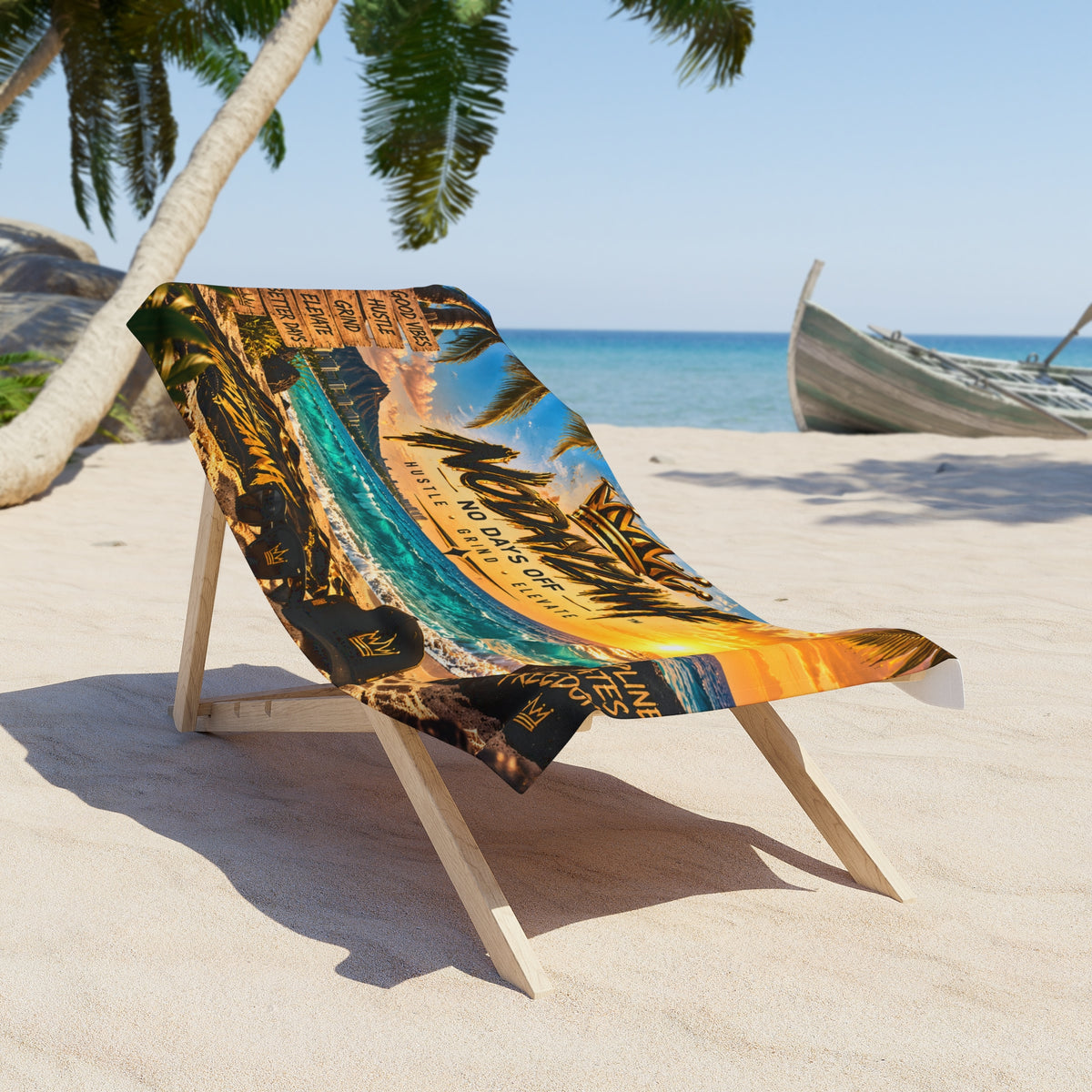NODAYZAWF “NO DAYS OFF” Signature Beach Towel — Sunset Edition